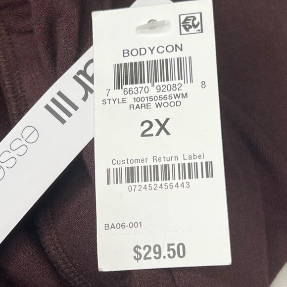 Bar III  Plus Size 2X Essentials Rare Wood Brown Knit Pencil Skirt Stretch NWT - Picture 14 of 16